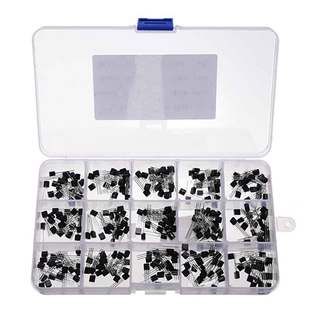 Transistor Assortment With Storage Box 300pcs 15 Values Kit
