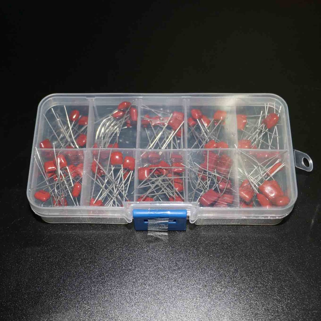 Film Polyester Metallized Capacitor 100 Pcs 10nf ~ 470nf Metallized Polyester Film Capacitors Assortment Kit