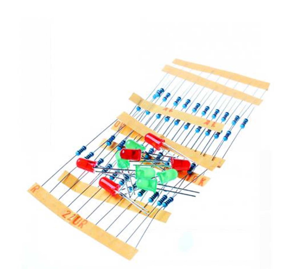 Kit Resistor And LED 1k 10k 100k 220 Ohm 1/4w