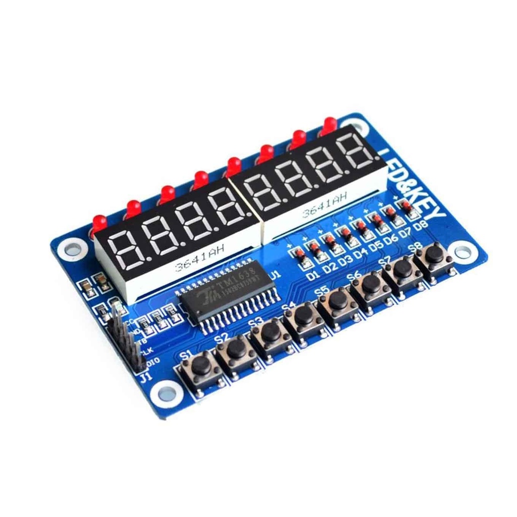 7 Segment Display LED 8-bit 7SEG Display Module TM1638 With 8 Buttons, 8 LED's