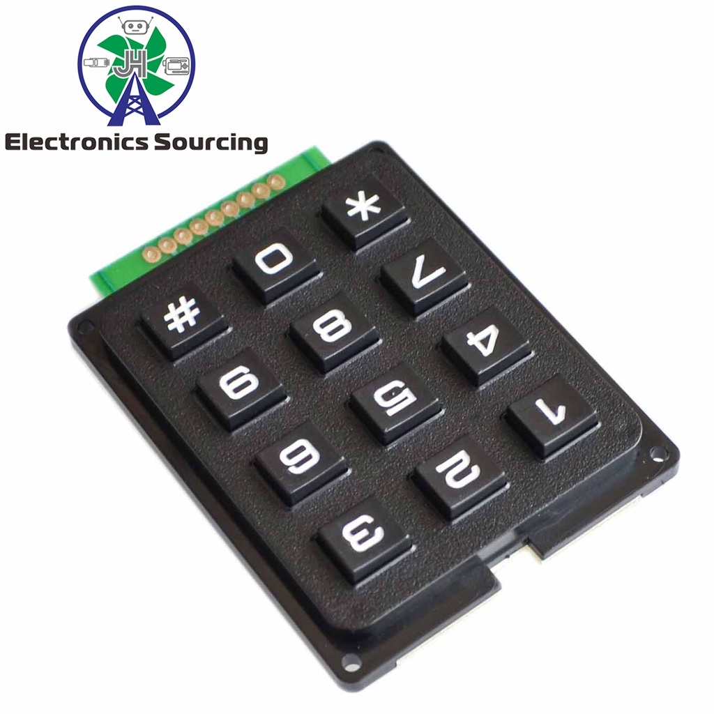 Keypad 4x3 Matrix Array 12 Key Black