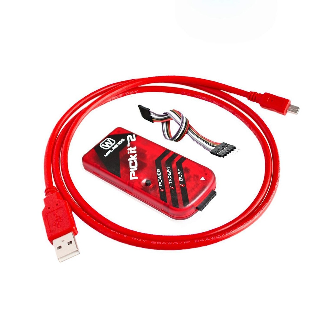 Programmer Pickit 2 Simulator Red Color (USB Cable & DuPont Wires Inc)