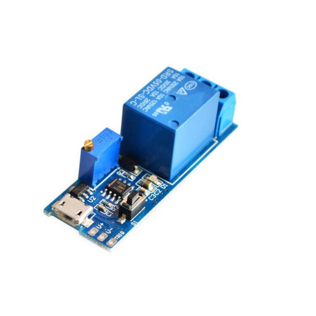 Relay Module Timer Adjustable Delay NE555 DC 5-30v With Micro USB Blue