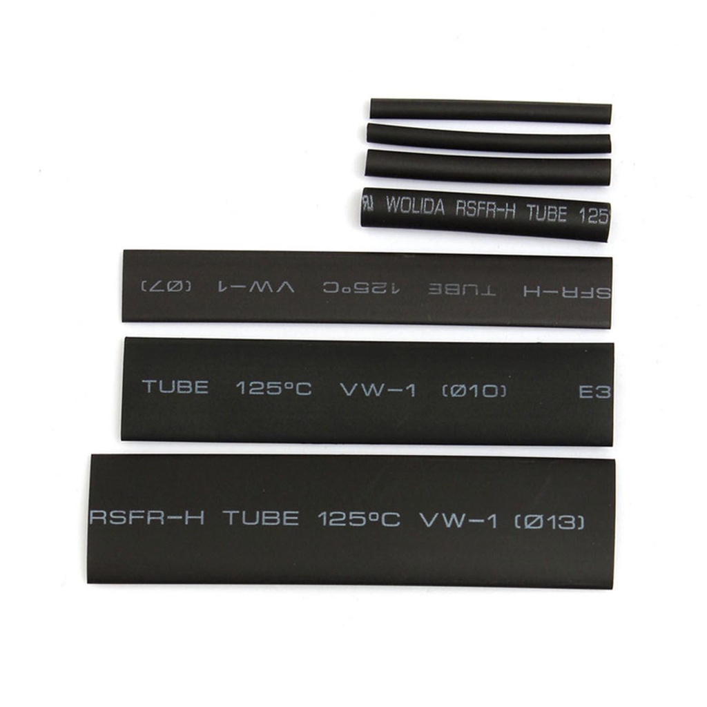Heat Shrink 127pcs Black Tube Assortment