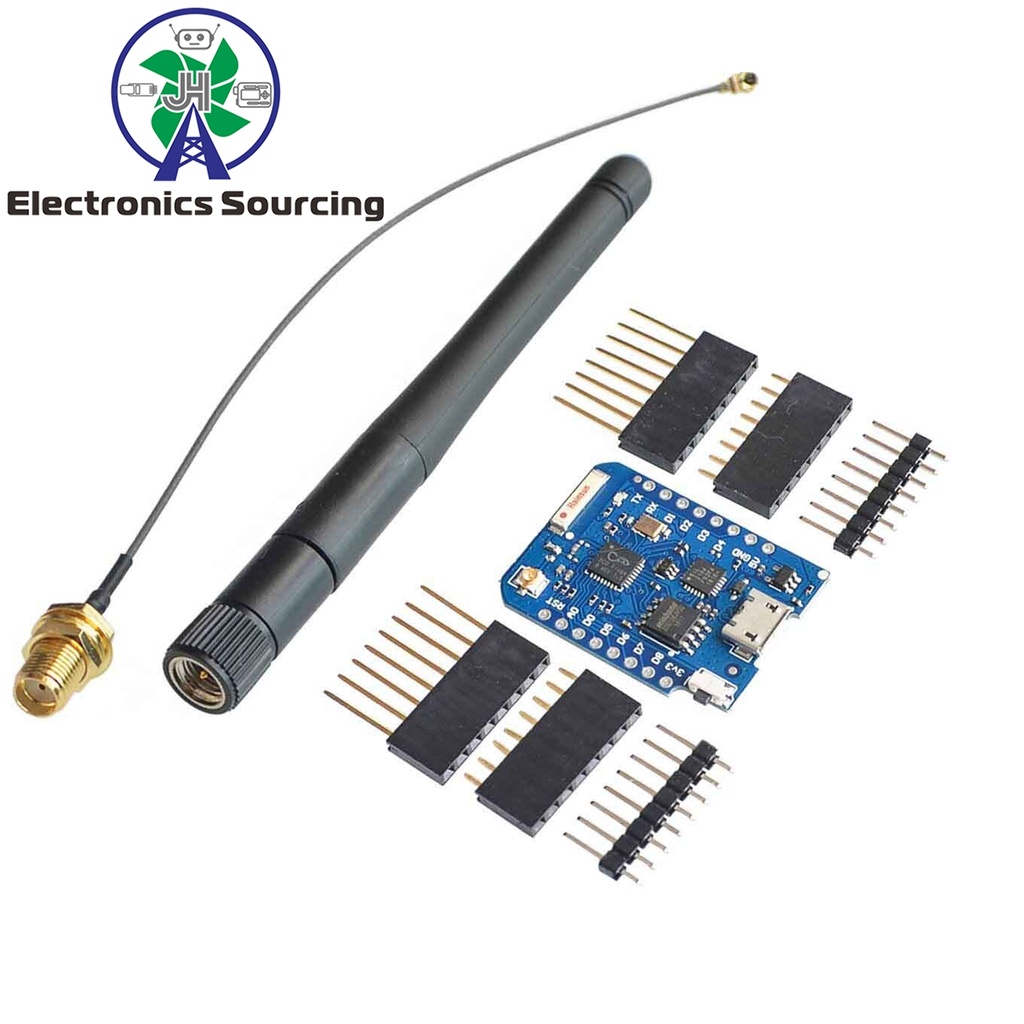 Wemos D1 Mini Pro Wifi Development Board with SMA Antenna and IPEX Cable