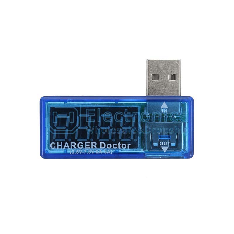 Digital Voltmeter Ammeter USB Portable L Shape Tester (Charge DR)
