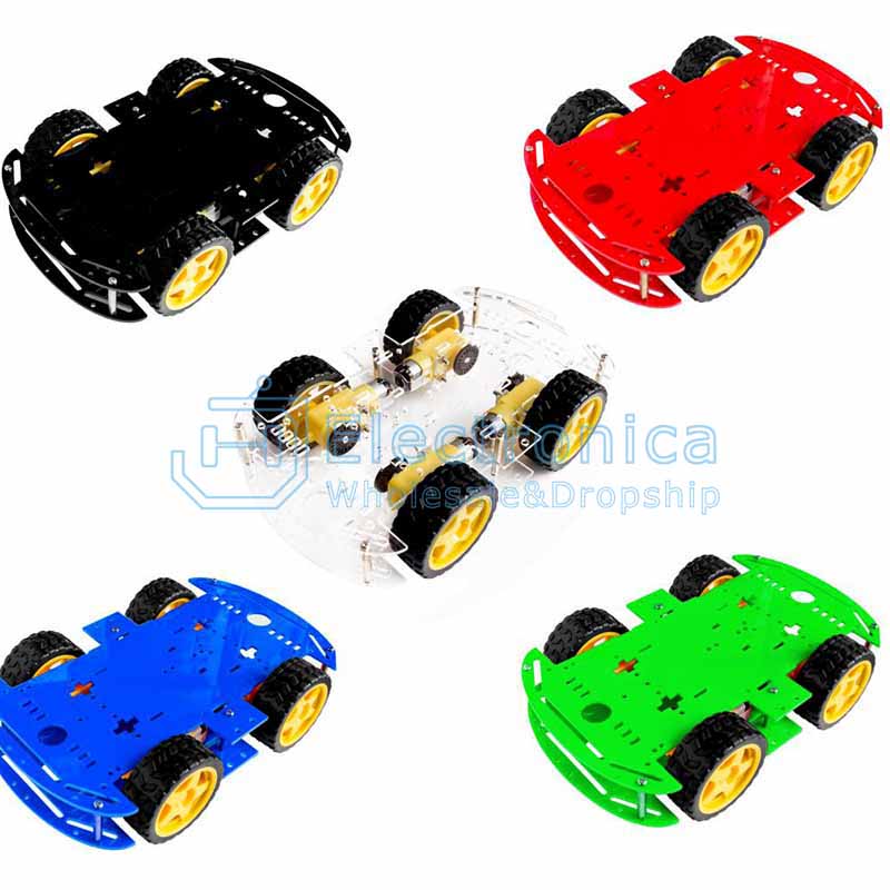 Robot 4WD Smart Robot Car chassis Kit 2 Layers for Arduino with 4 Speed Encoder