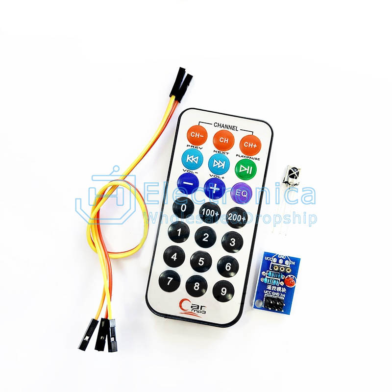 IR Infrared Wireless Remote Control Module Kit (HX1838 VS1838 ) white