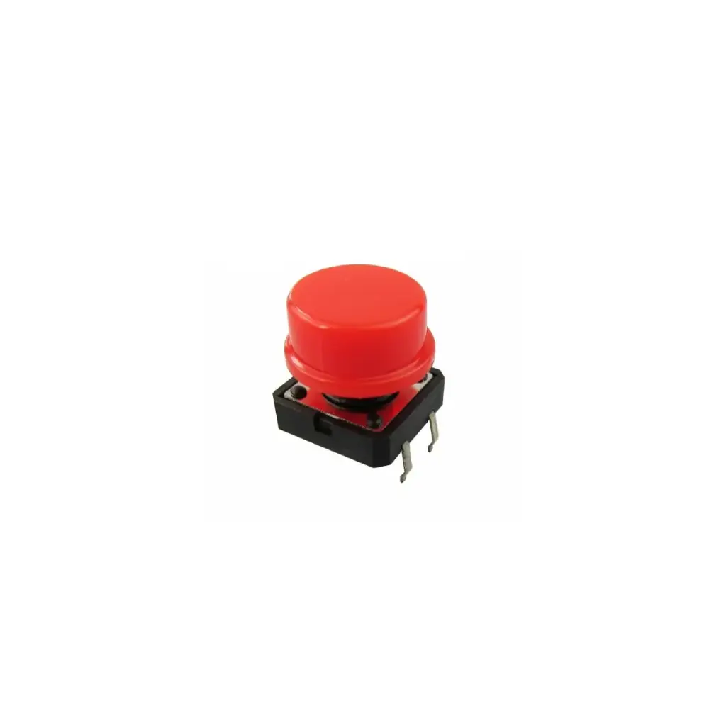 Push Button Tactile Switch with Red Tact Cap for Arduino