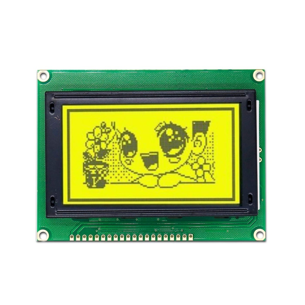 LCD 128x64 Graphical Display Yellow Background
