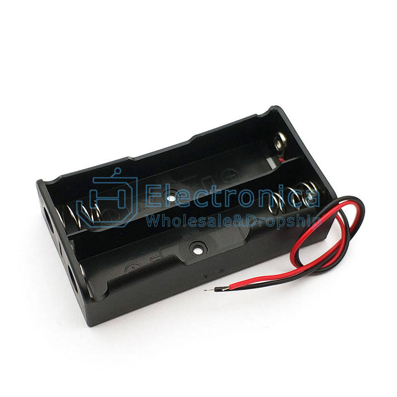 Battery Holder 18650 2 Line Box 7.4v With 2 Connections DC Barrel and Free Wires
