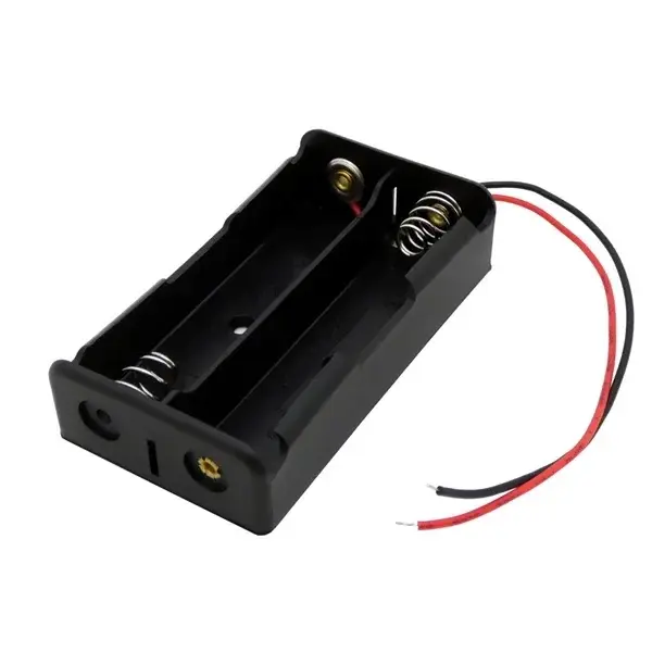 Battery Holder 18650 2 Line Box 7.4v With 2 Connections DC Barrel and Free Wires