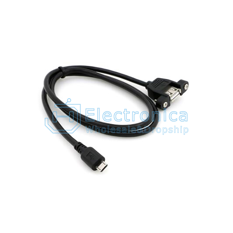 Cable Micro USB Male 5 Pin to USB A 2.0 Female Without Screw 0.3m