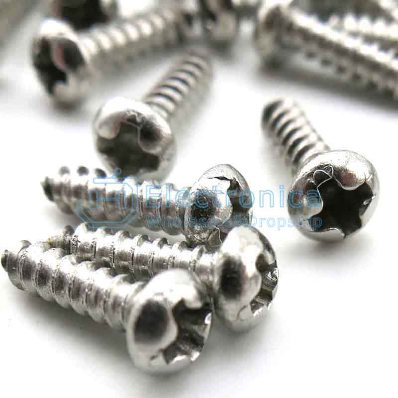 Screw M2 Steel Mini Phillips Cross Round Head 8mm 100Pcs