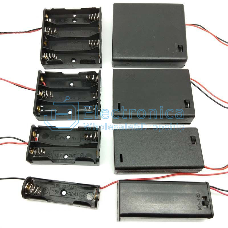 Battery Holder 8 x AA Battery Holder Case With On/Off Switch and Power Plug