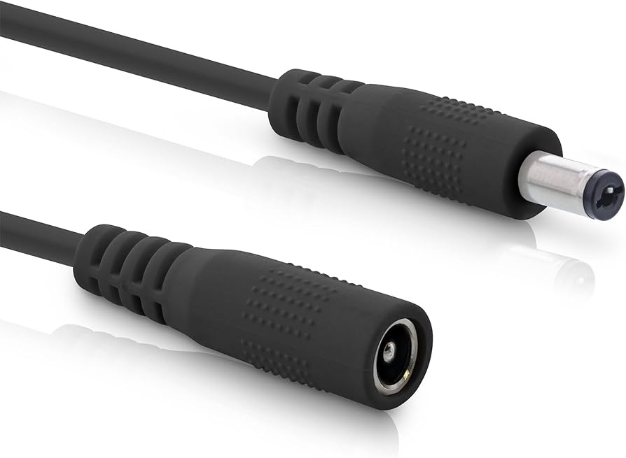 Cable DC Female Connector to Male Plug for DC Power and LED Strip (1m)