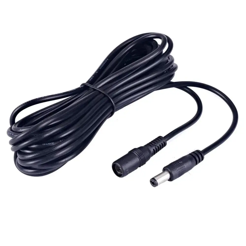 Cable DC Female Connector to Male Plug for DC Power and LED Strip (5m)