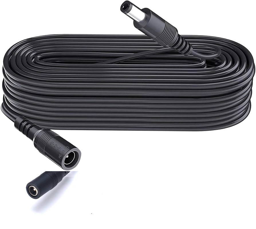 Cable DC Female Connector to Male Plug for DC Power and LED Strip (10m)