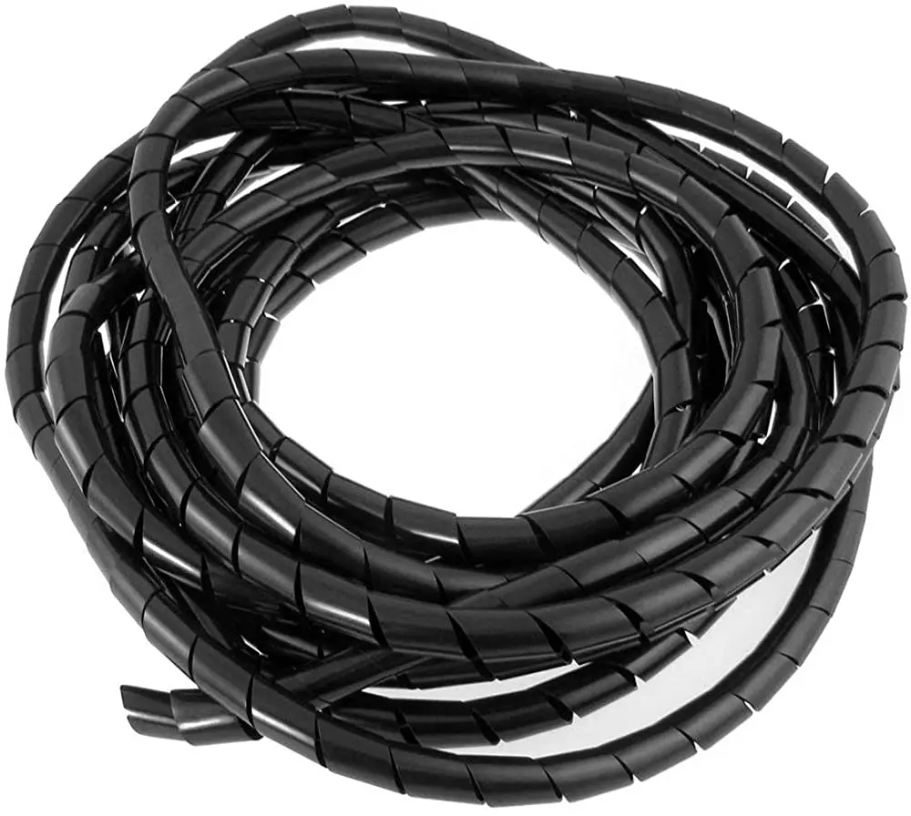 Cable Management Cover Wrapping Tube 8mm Black Per Meter