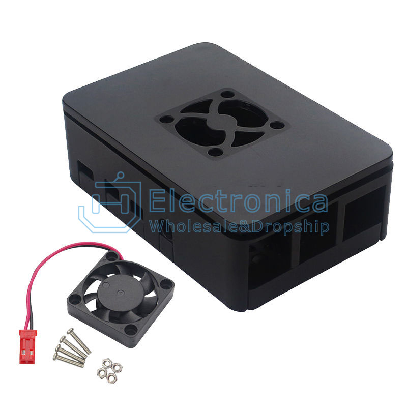 Raspberry Pi 4 ABS Case + Fan - Black