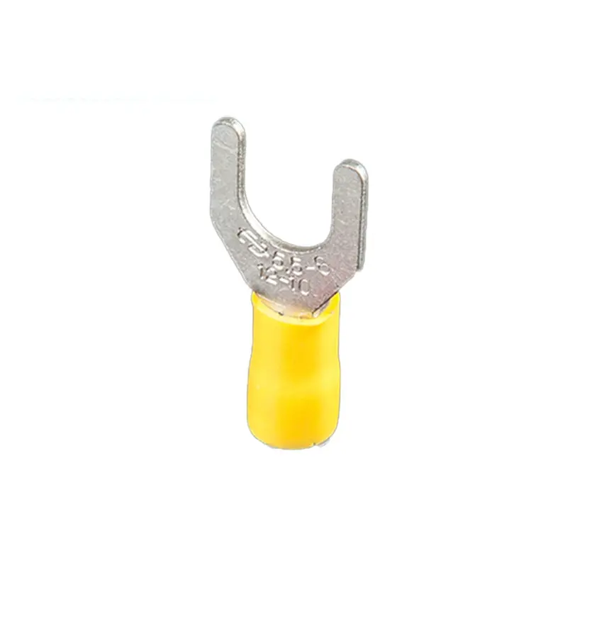 Terminal SV1.25- 3 AWG22-16 Brass Insulated Furcate Y/U Shape Tube (Yellow)