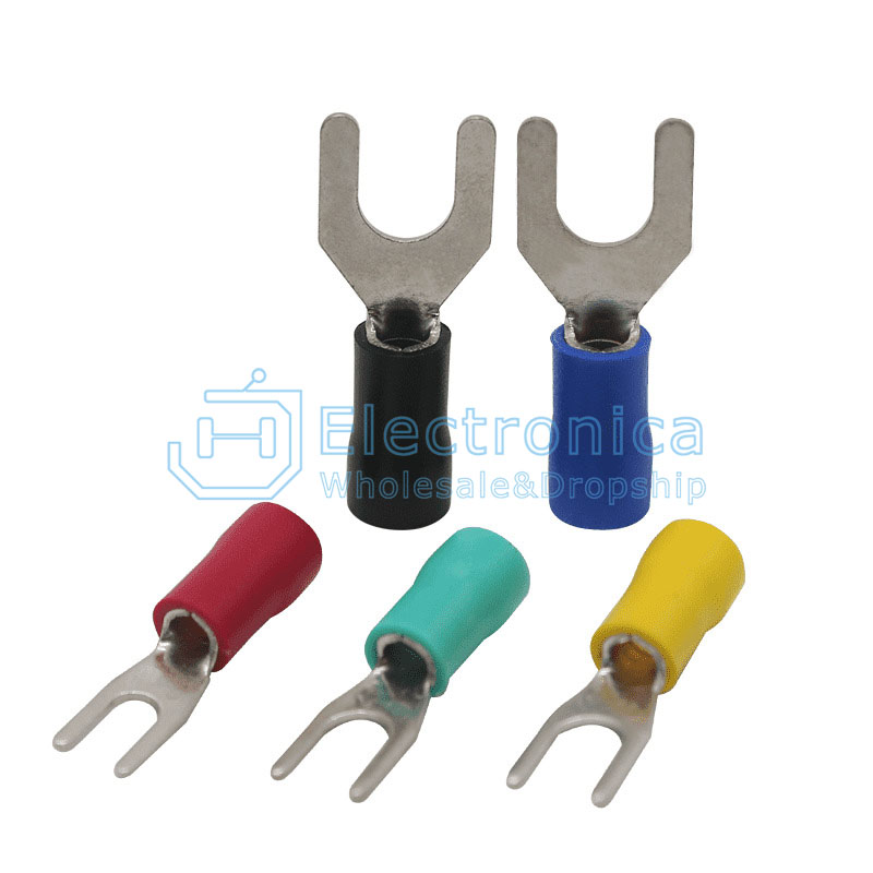 Terminal SV1.25- 3 AWG22-16 Brass Insulated Furcate Y/U Shape Tube (Yellow)