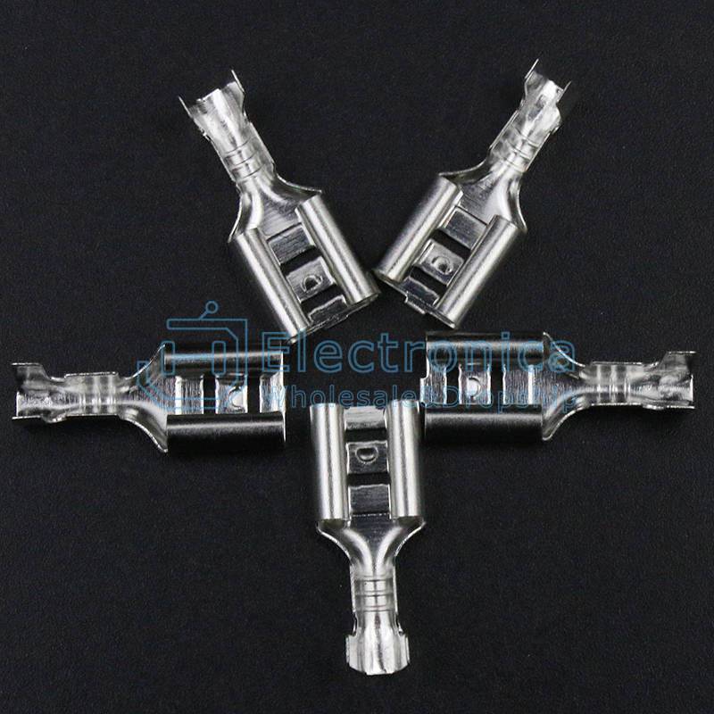 Connectors 4.8 Tin-Plated Plug Spring Non-insulated Cold Wire Terminals 0.3mm