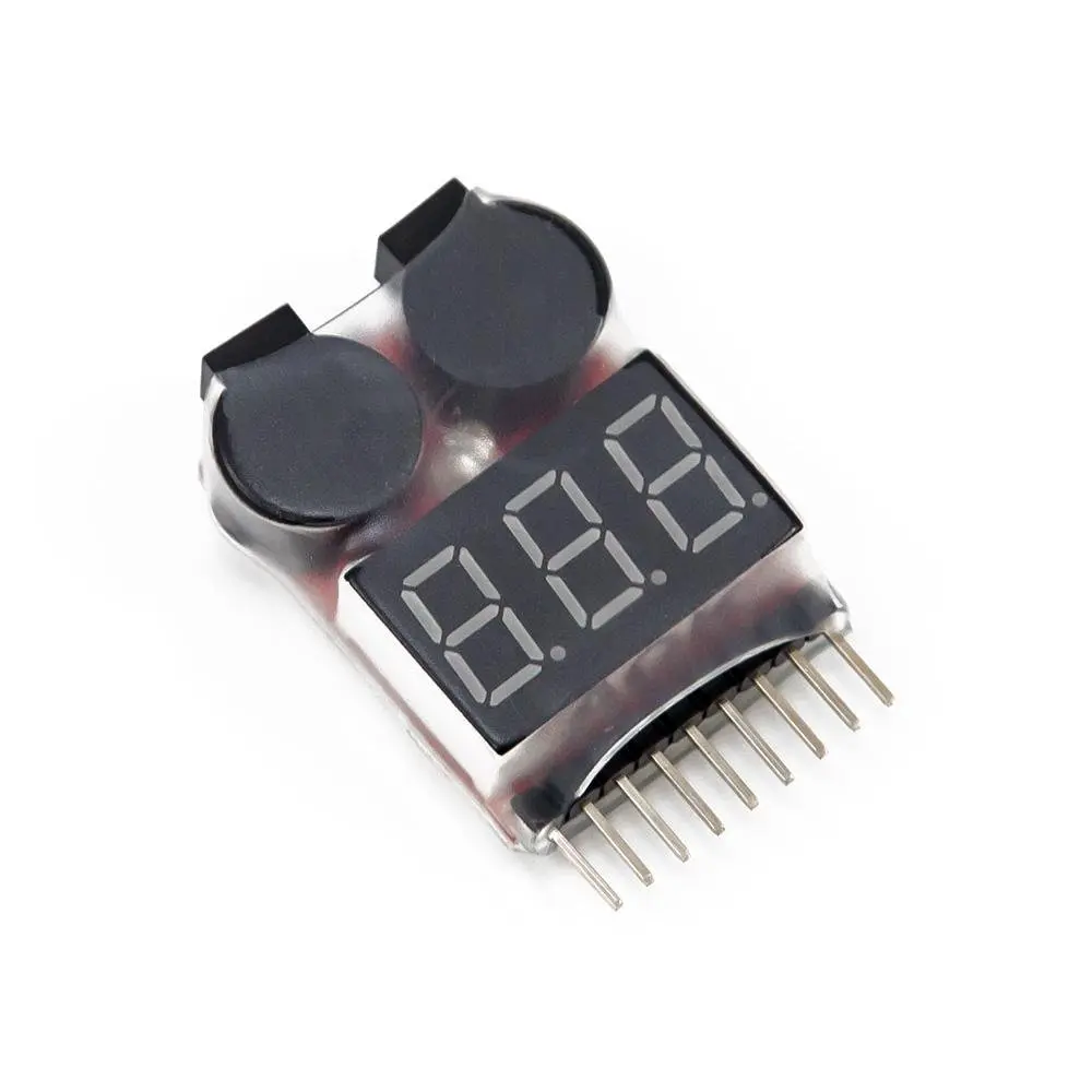 Digital Voltmeter With Low Voltage Buzzer Alarm LED Indicator For Lipo Battery