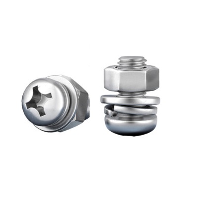 Screw Bolt And Screw With Gasket 304 Stainless M3x8mm (Set 20 PCs)