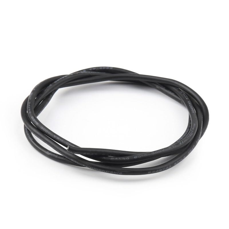 Wire Heat-Resistant Silicone 24AWG Black (10m)