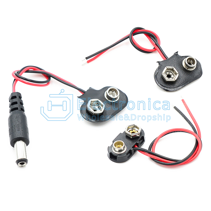 Battery Snap 9V T Plasitc Type Clip Lead Wire Connector