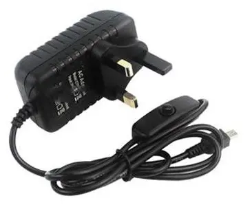 Power Supply Adapter 5V 3A With Switch (UK Plug) Compatible with Raspberry 3B+