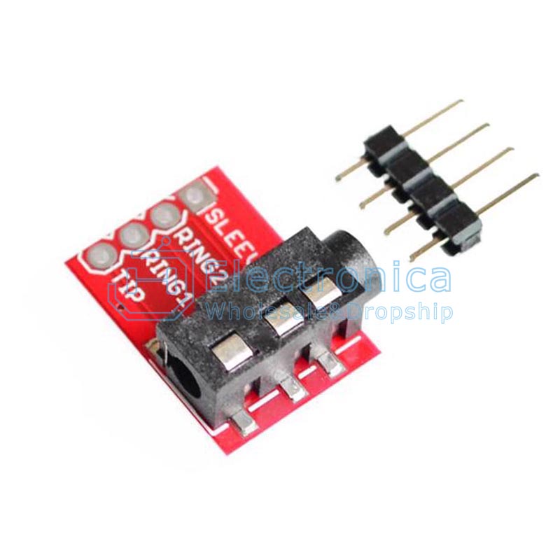 Audio Stereo Breakout Module 4 Pin 3.5mm Red For Arduino