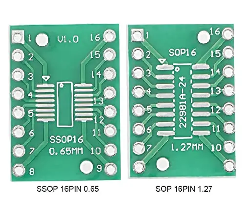 Adapter SMD DIP SOP16 SSOP16 TSSOP16 15.6x21mm Switch Plate Test Breakout Foot Distance 0.65mm 1.27mm PCB Board (Per Piece)