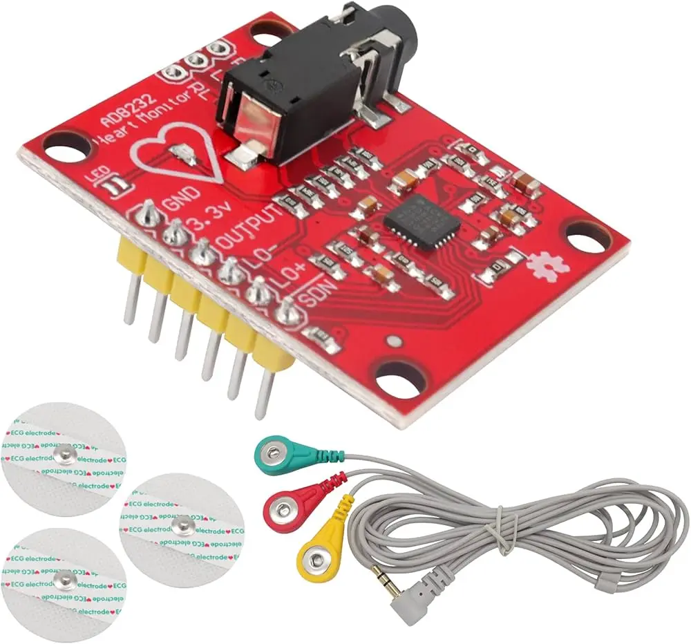 ECG Heart Signal Module With Electrodes AD8232