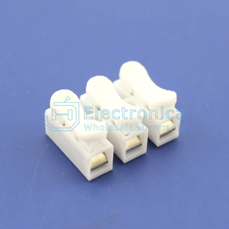Connector 2 Pins Quick Fix Push-in Clip Spring Connector Cable Terminal Block