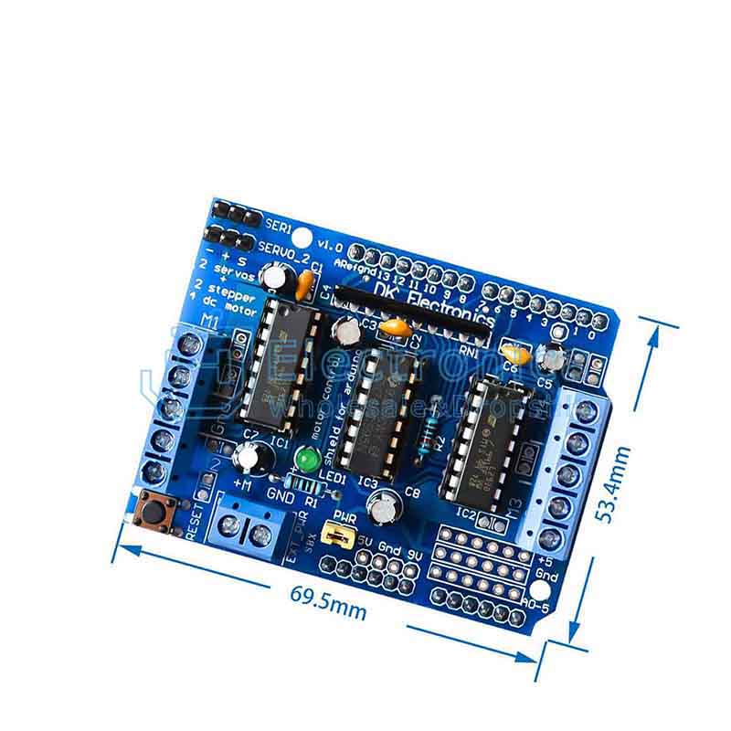 Motor Driver Module Shield 4ch 0.6A 25V L293D