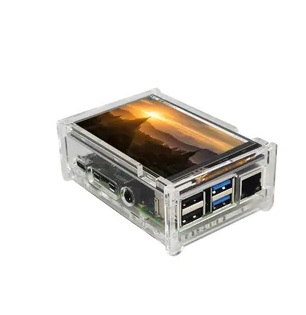 Acrylic Clear Protective Case Enclosure Without Top for Raspberry Pi 3 2 Model B With 3.5 Inch LCD Touch Screen