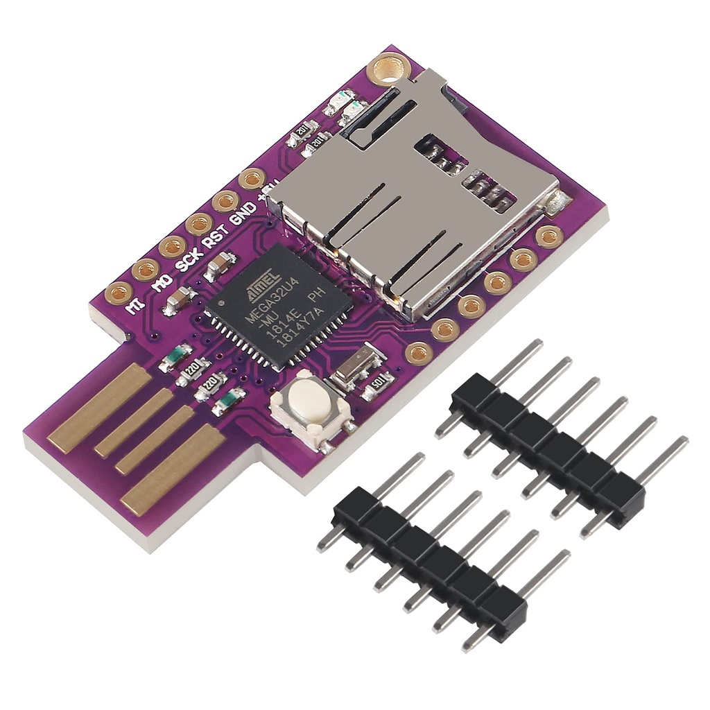 Badusb USB Virtual Keyboard ATMEGA32U4 Module with MicroSD Slot