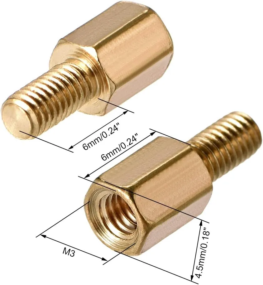 Spacer Screw Nut M3 Male to Female Standoff 6+6mm (Per Piece)