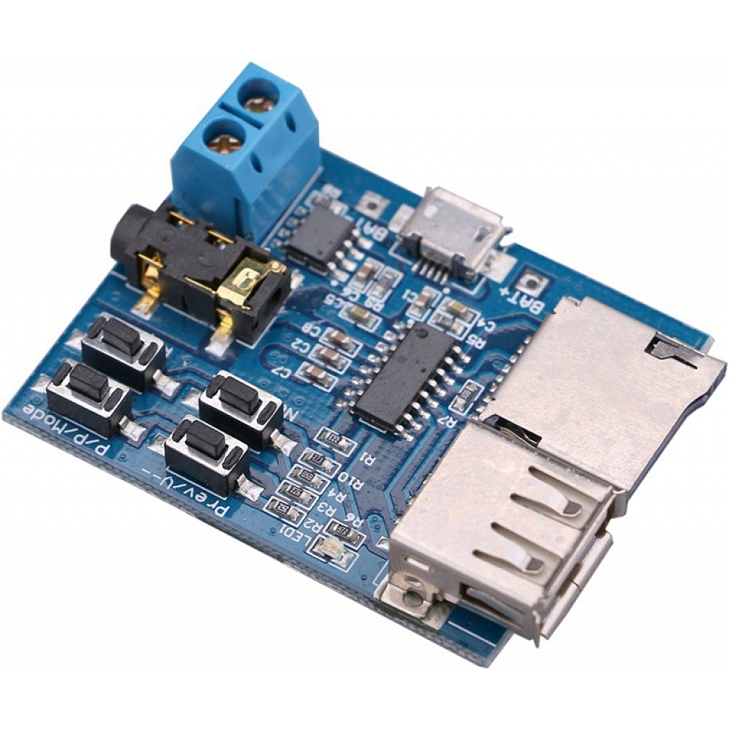 MP3 Decoding Board TF Card U Disk Module - Deep Blue
