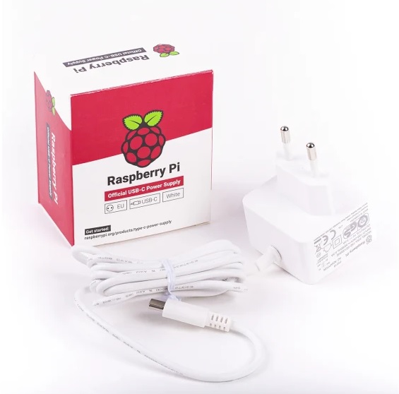 Raspberry Pi 4 Official Power Supply EU PSU - 5.1V 3A Type C White