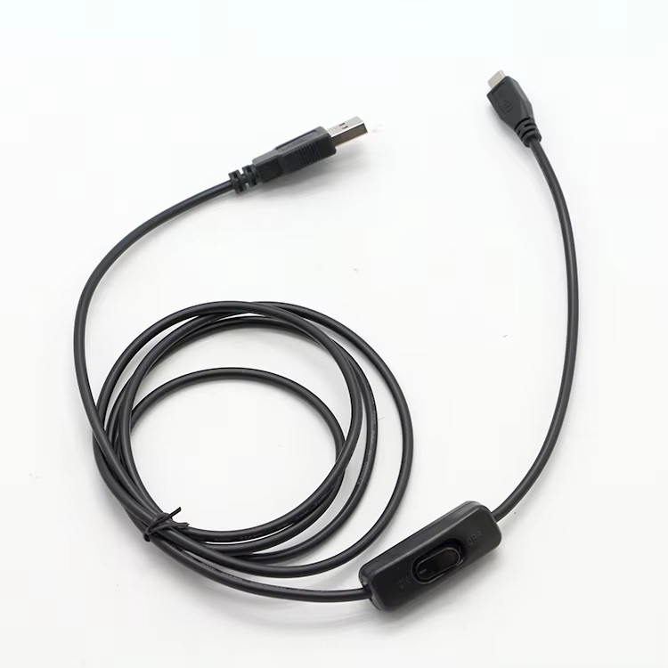 Cable USB to Micro USB with On/Off Switch 1m Black