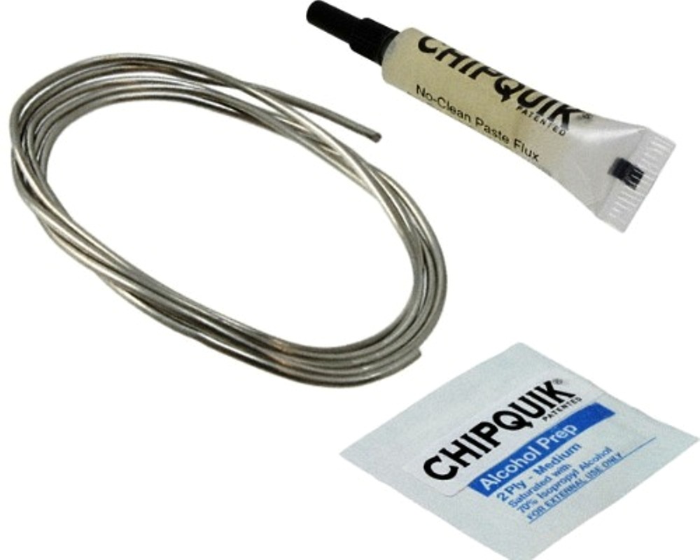 Solder SMD Removal Kit chipQuik Alloy 2.5ft Flux Alcohol Pads, Leaded - SMD1