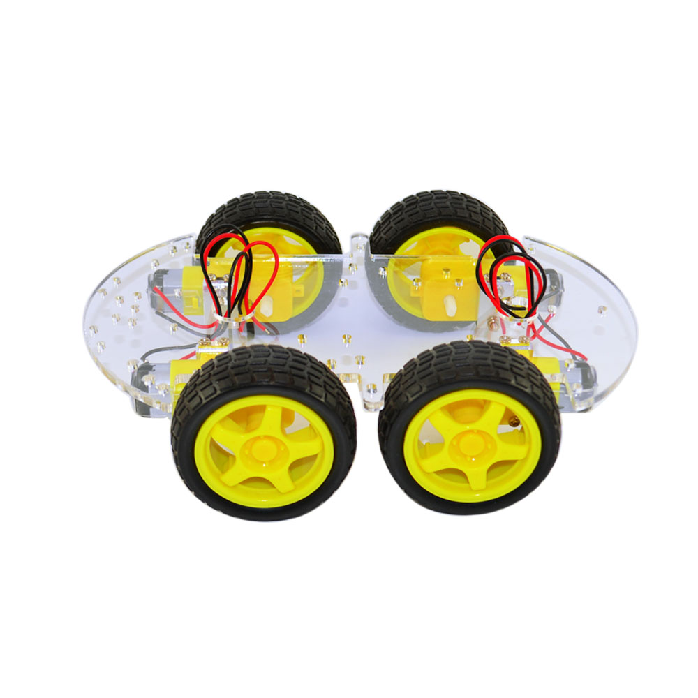 Robot 4WD Smart Robot Car chassis Kit 1 Layer for Arduino with 4 Speed Encoder (Rounded Edges)