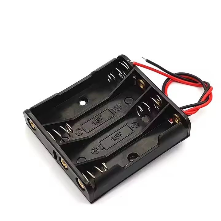 Battery Holder 4 x AAA 1.5V Storage Case Box w Wire Leads