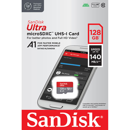 SanDisk Ultra microSDXC UHS-I 80 MB/s Card 128 Gb