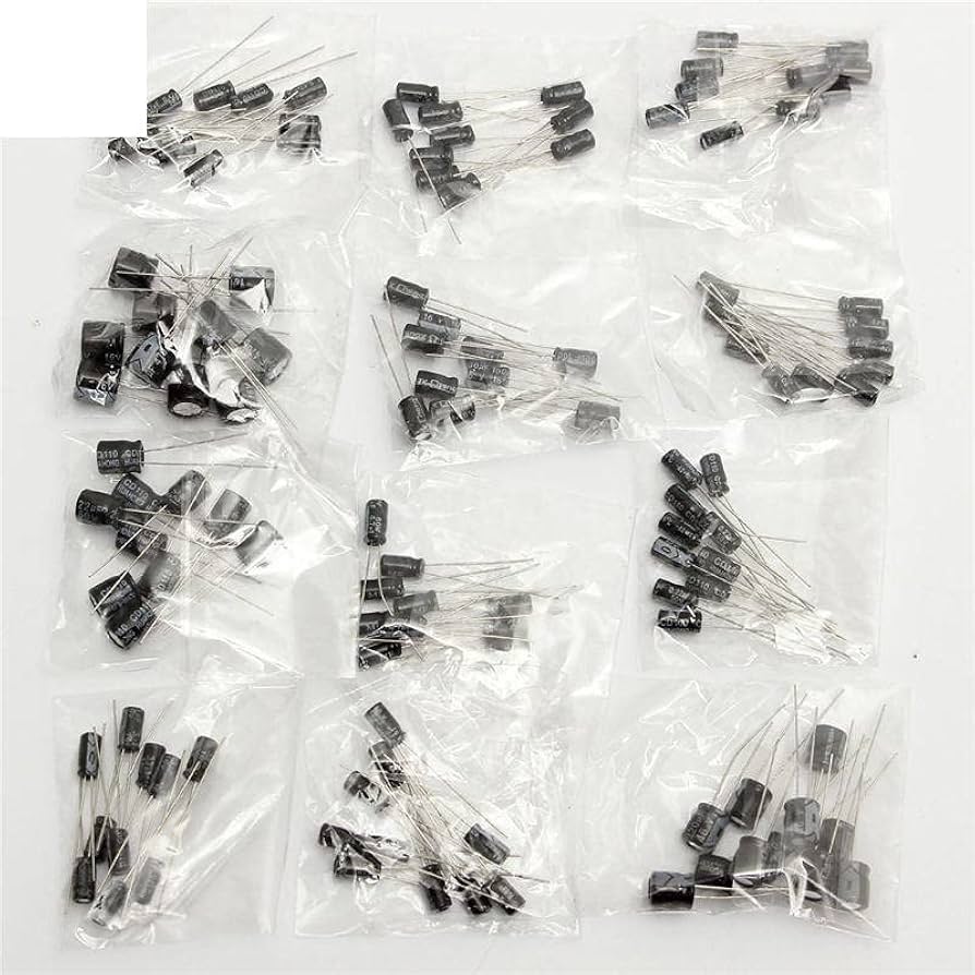Electrolytic Capacitor Assortment 12 Values Kit 0.22uf-470uf