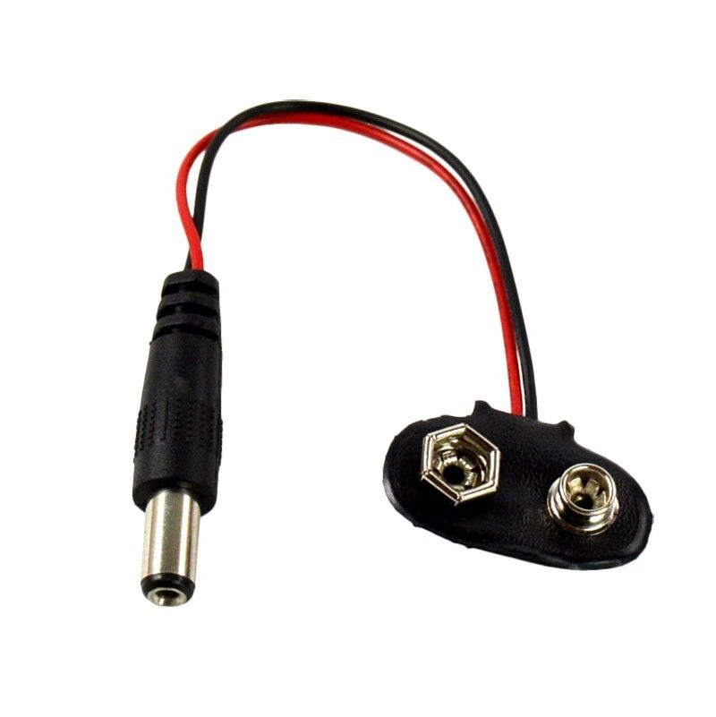 Battery Snap 9V Clip with Barrel Jack Plug or Connector