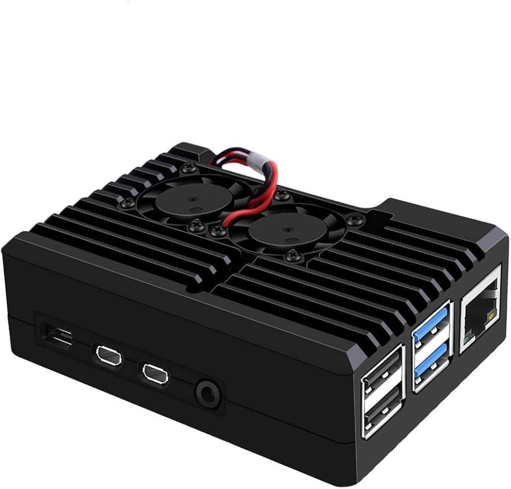 Raspberry Pi 4 Case with Cooling Fan Mount - Black
